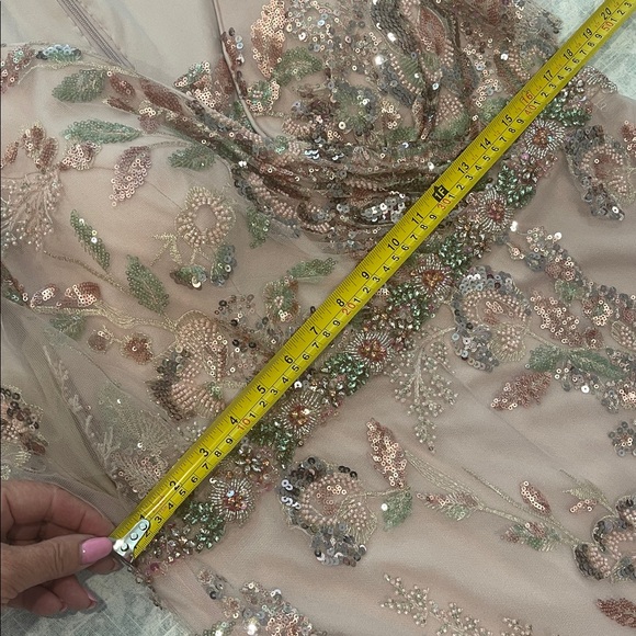 Mac Duggal Pink Floral Sequin Maxi Dress - Picture 16 of 17
